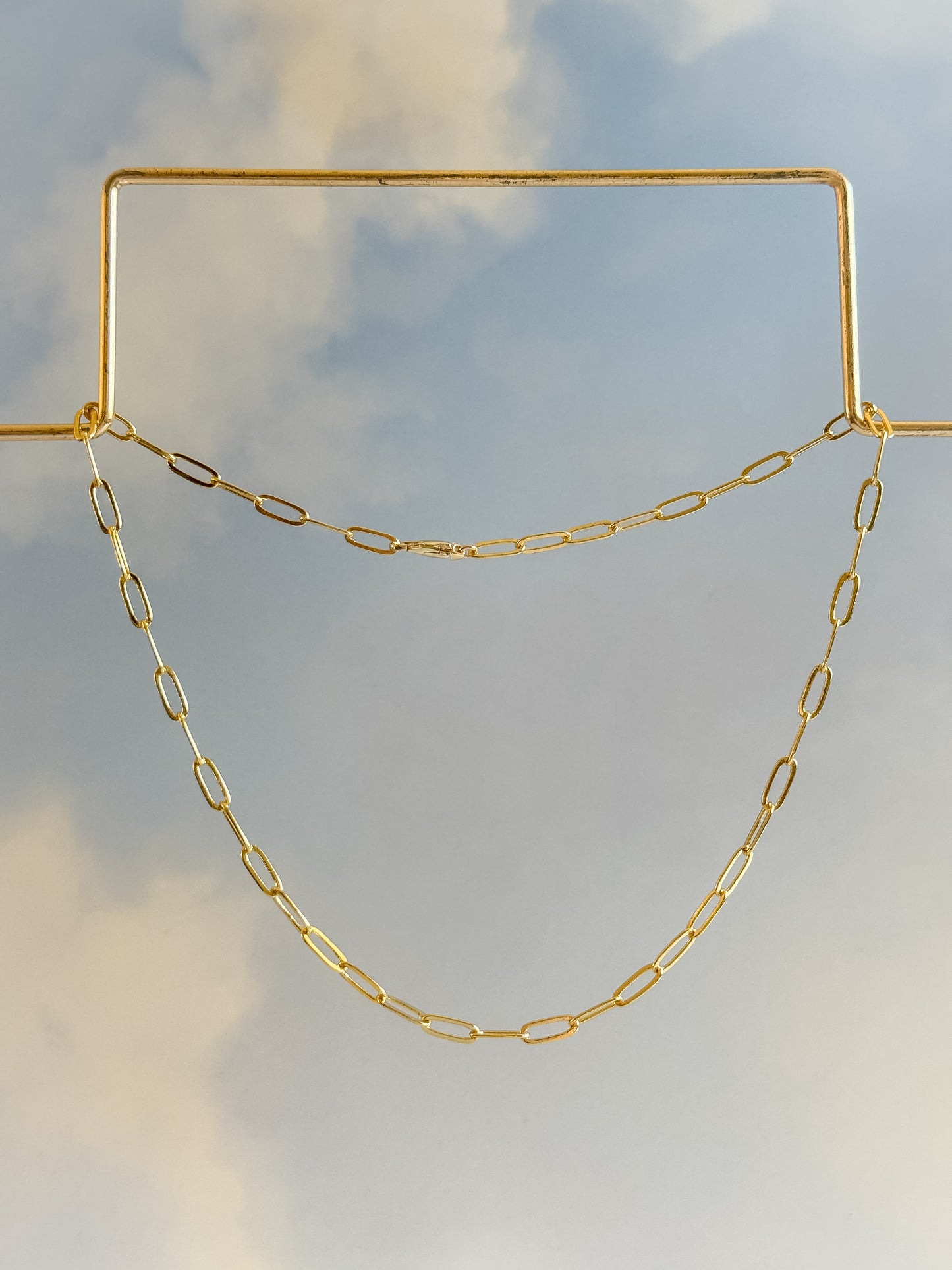 Gold Filled Bold Paperclip Chain Necklace