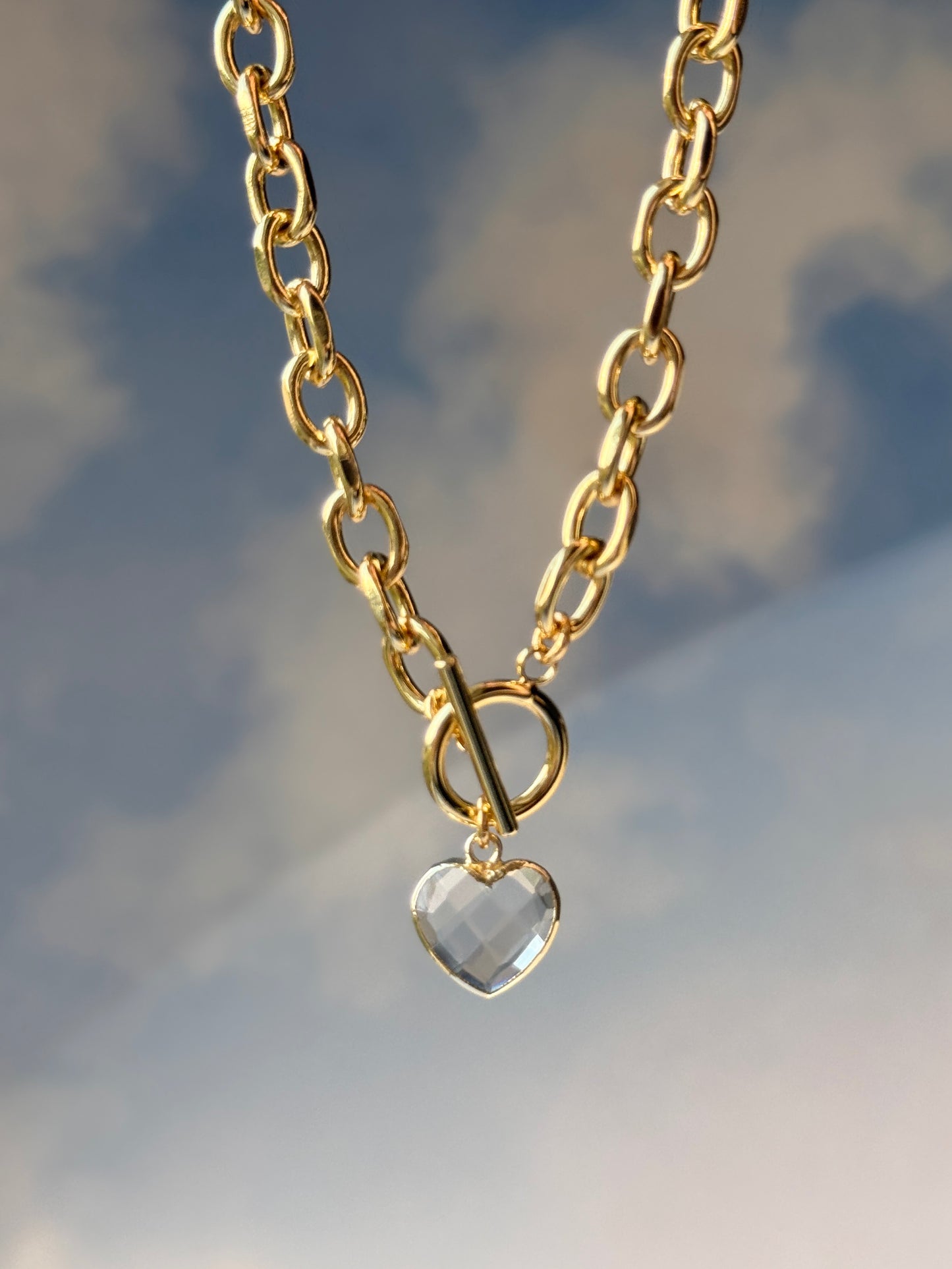 Cora Large Heart Toggle Necklace