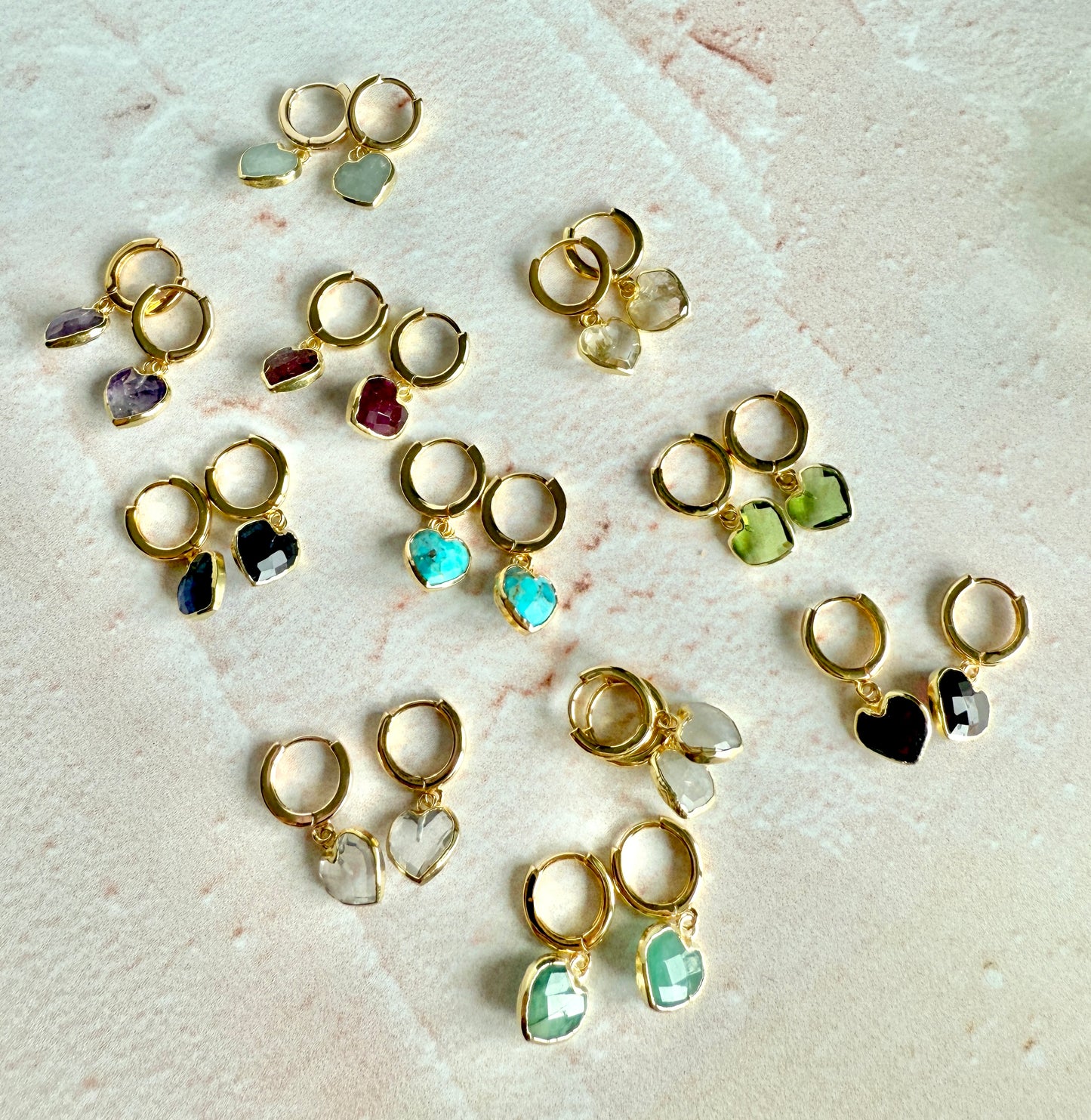 The Cora Heart Birthstone Huggies - Layer It Jewelry
