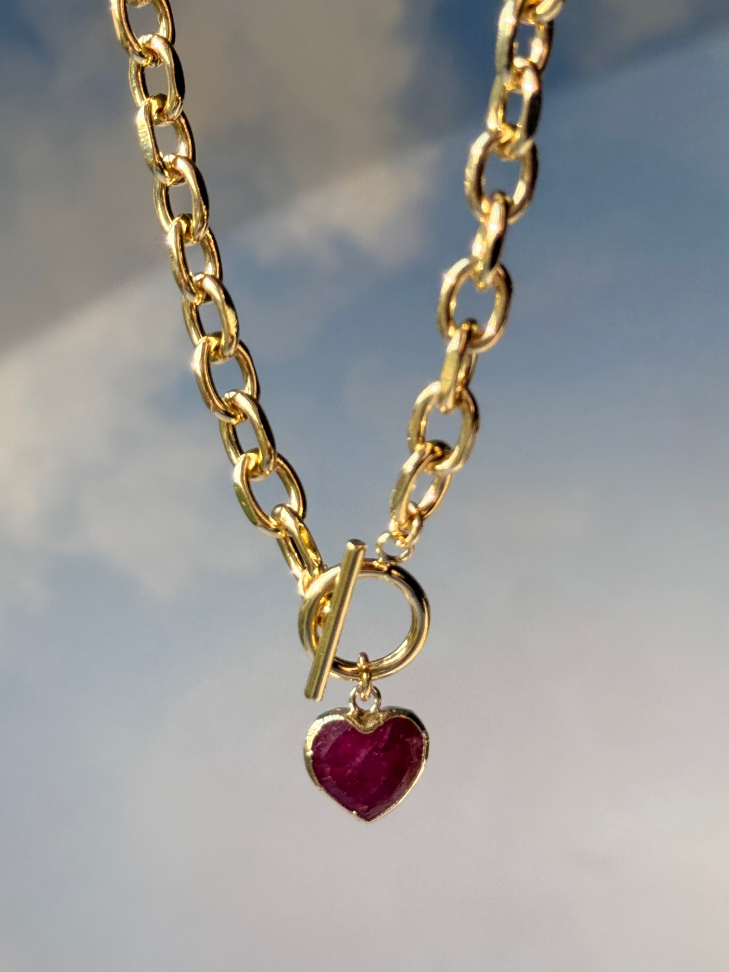 Cora Large Heart Toggle Necklace