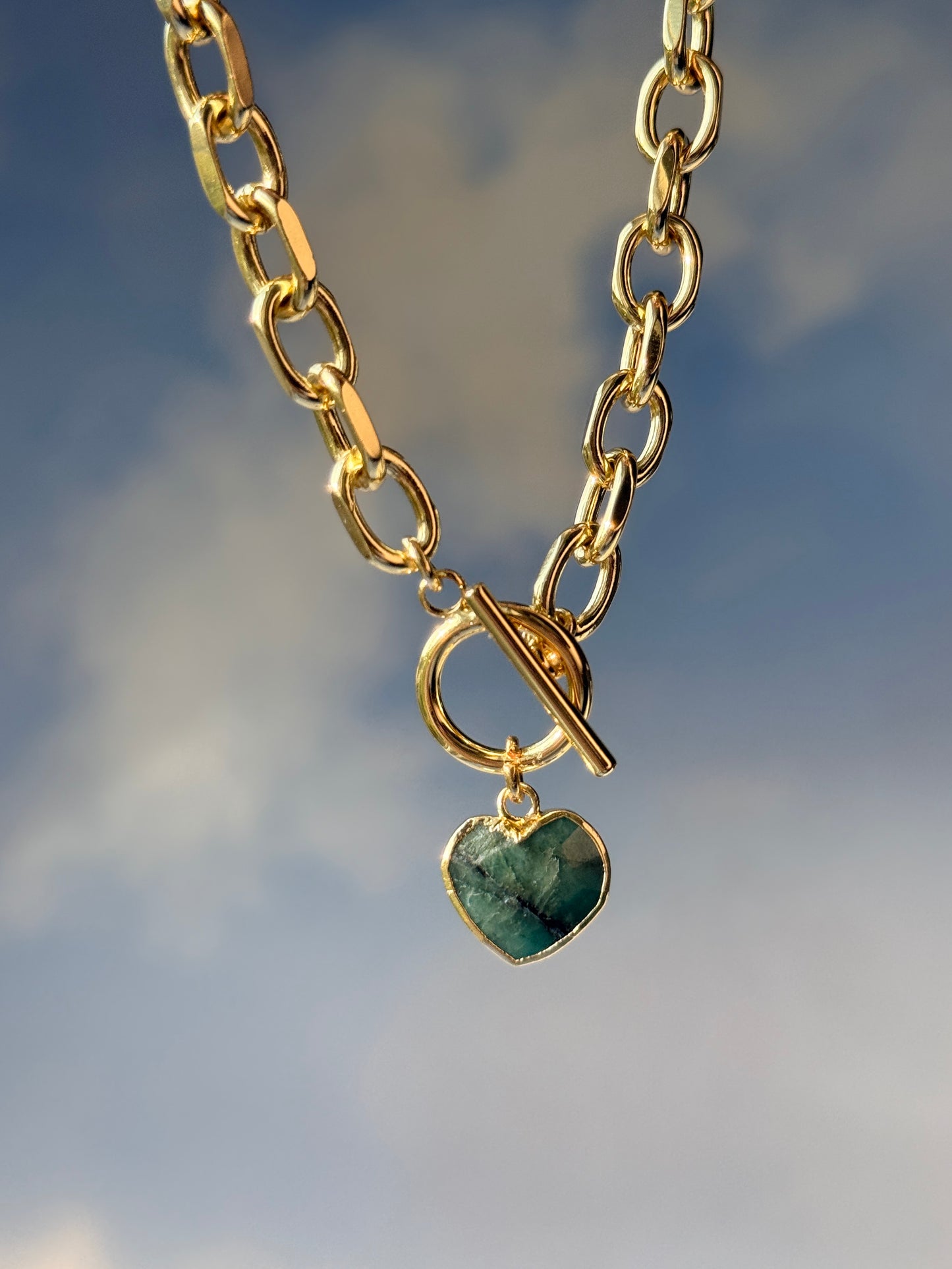 Cora Large Heart Toggle Necklace