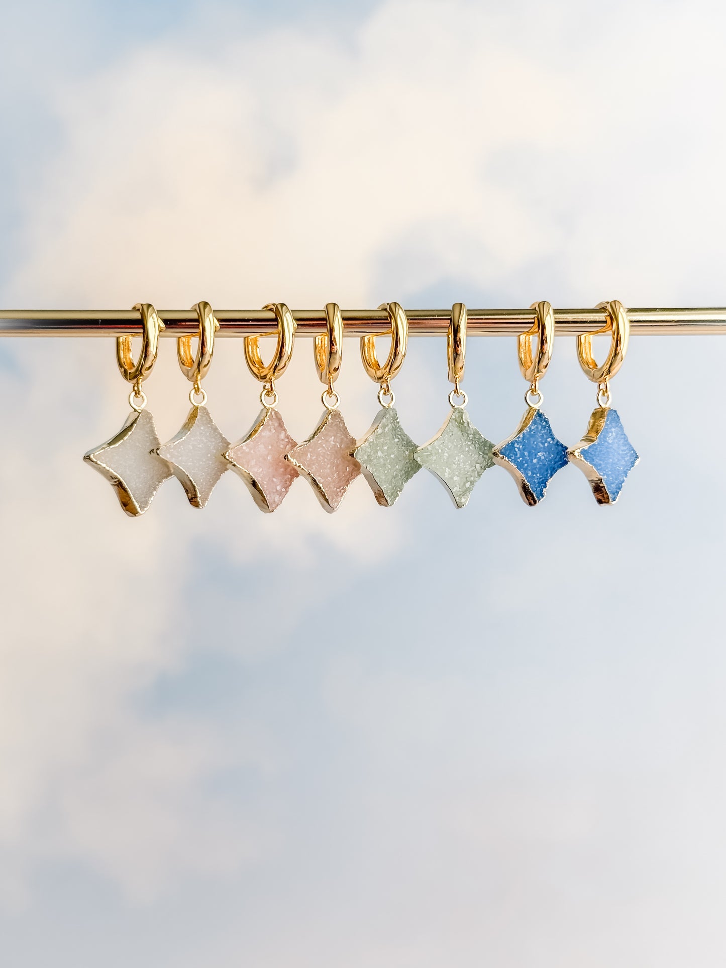 Druzy Stella Huggie Earrings - Layer It Jewelry