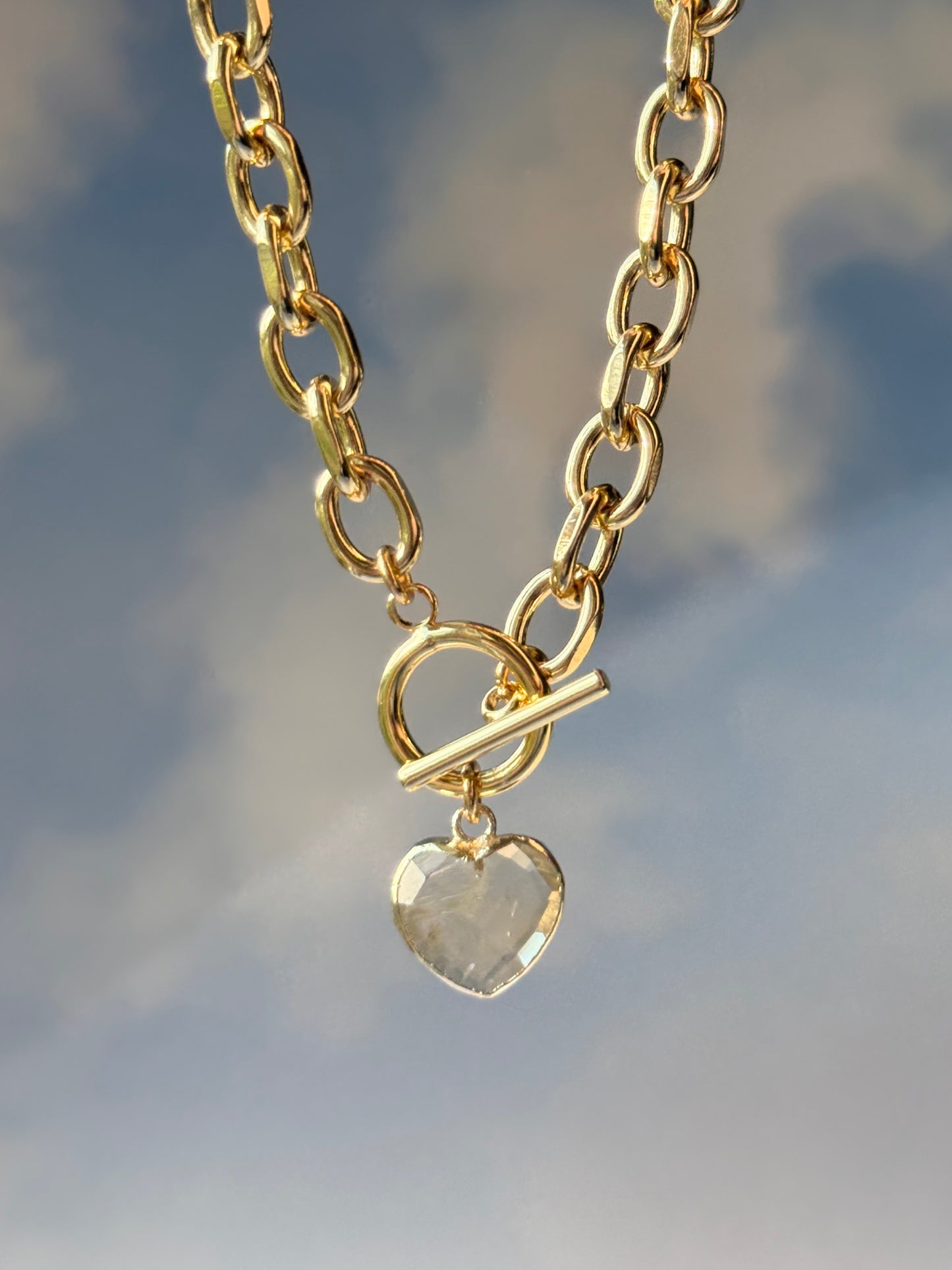 Cora Large Heart Toggle Necklace