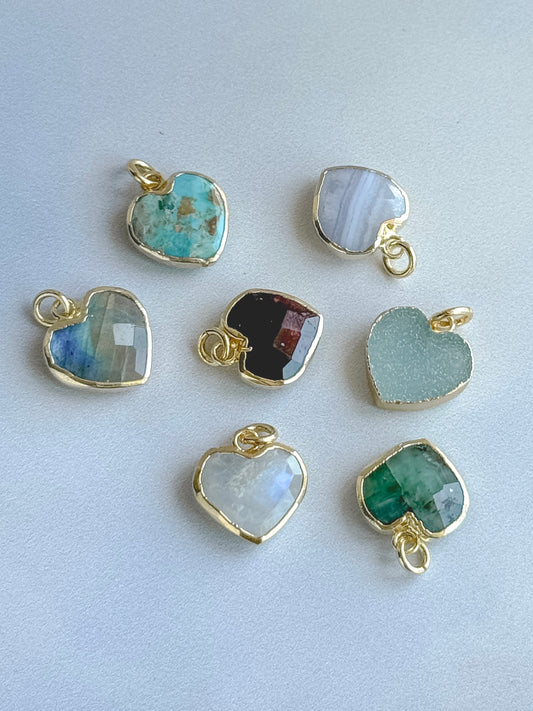 Large Cora Birthstone Heart Charm - Layer It Jewelry