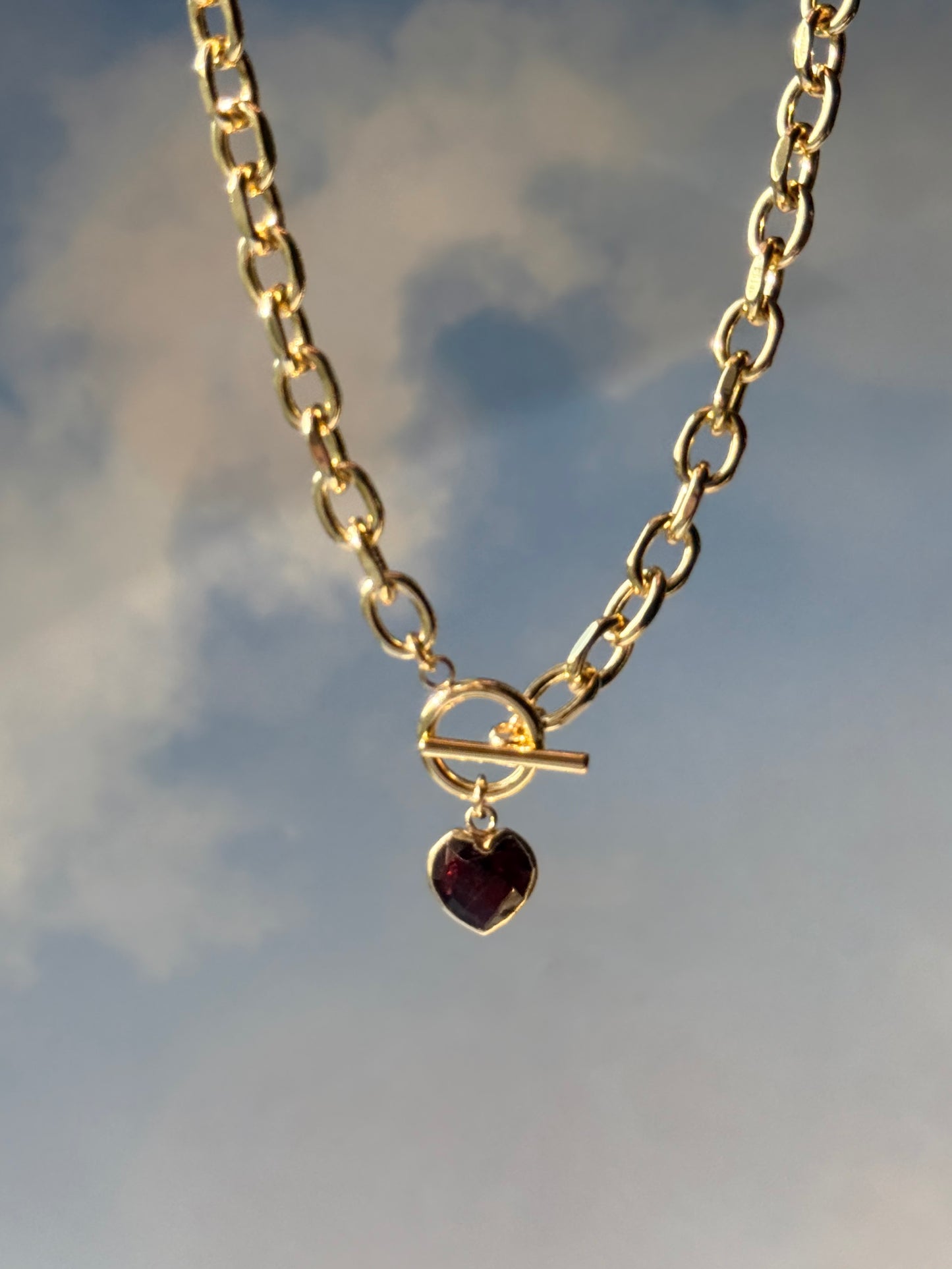 Cora Large Heart Toggle Necklace