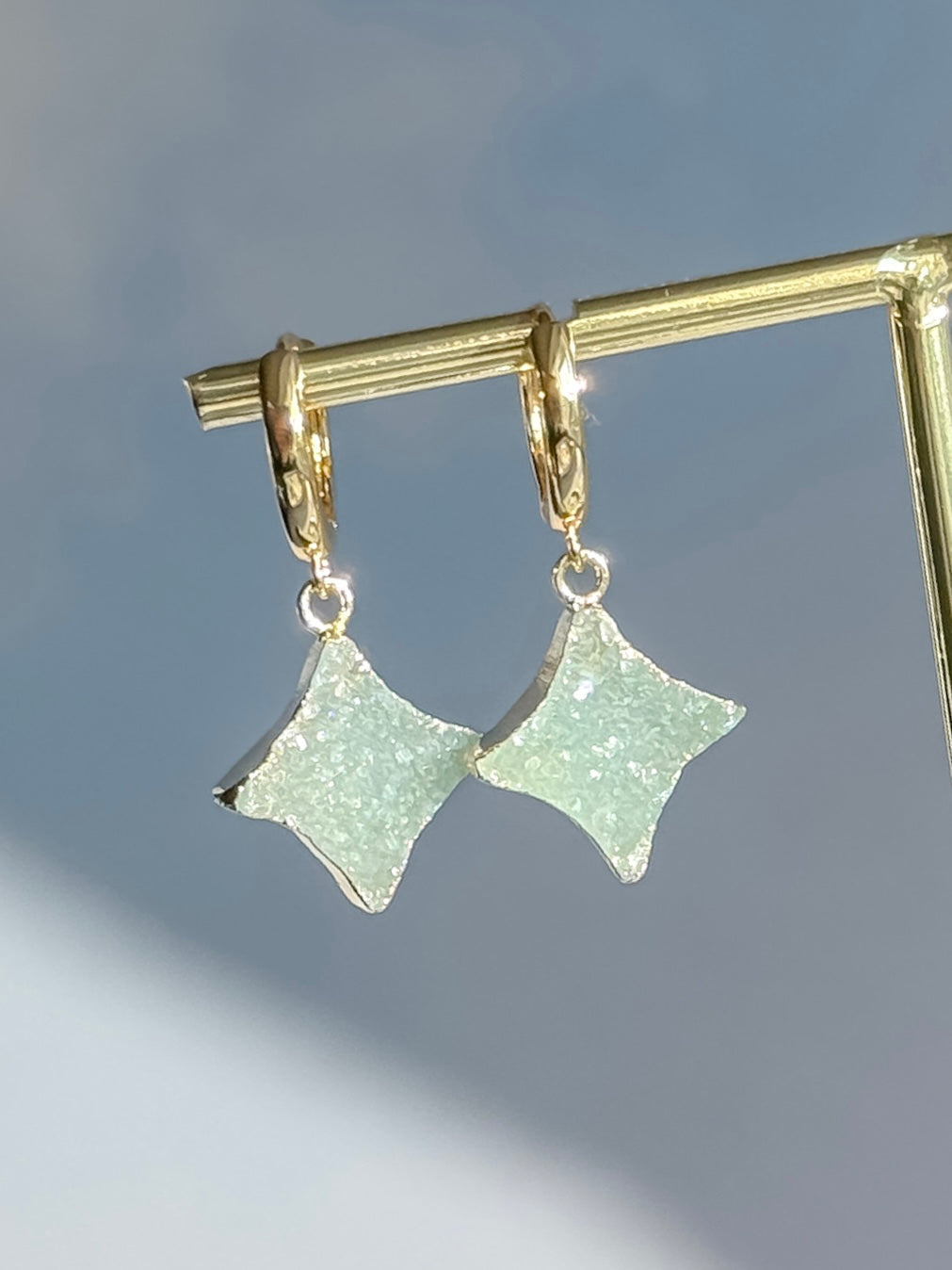 Druzy Stella Huggie Earrings - Layer It Jewelry