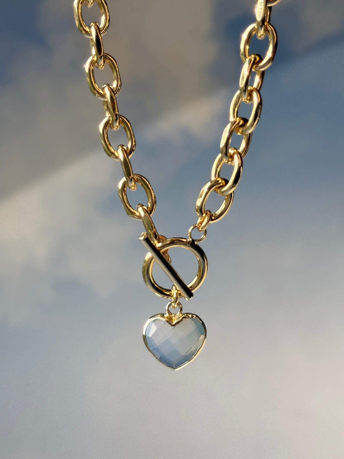 Cora Large Heart Toggle Necklace