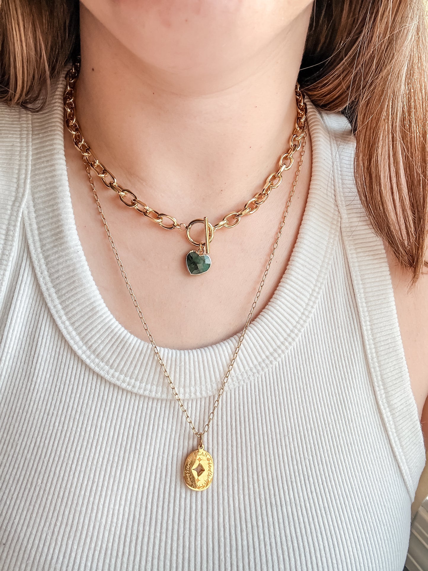 Cora Large Heart Toggle Necklace
