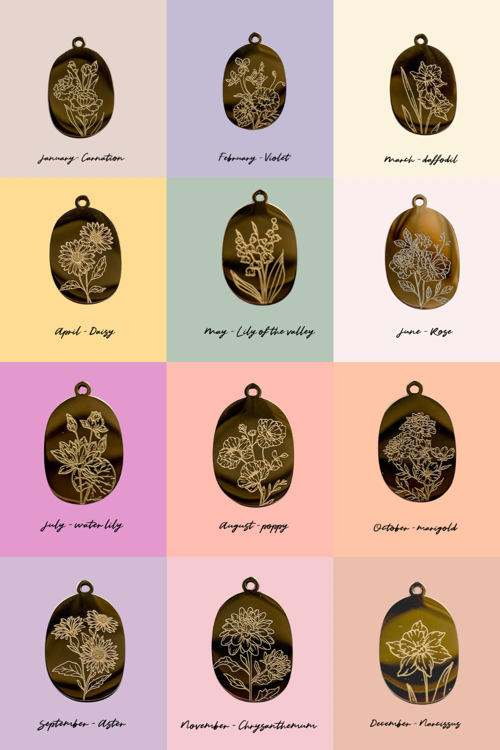 Birthflower Charm - Just the Charm - Layer It Jewelry