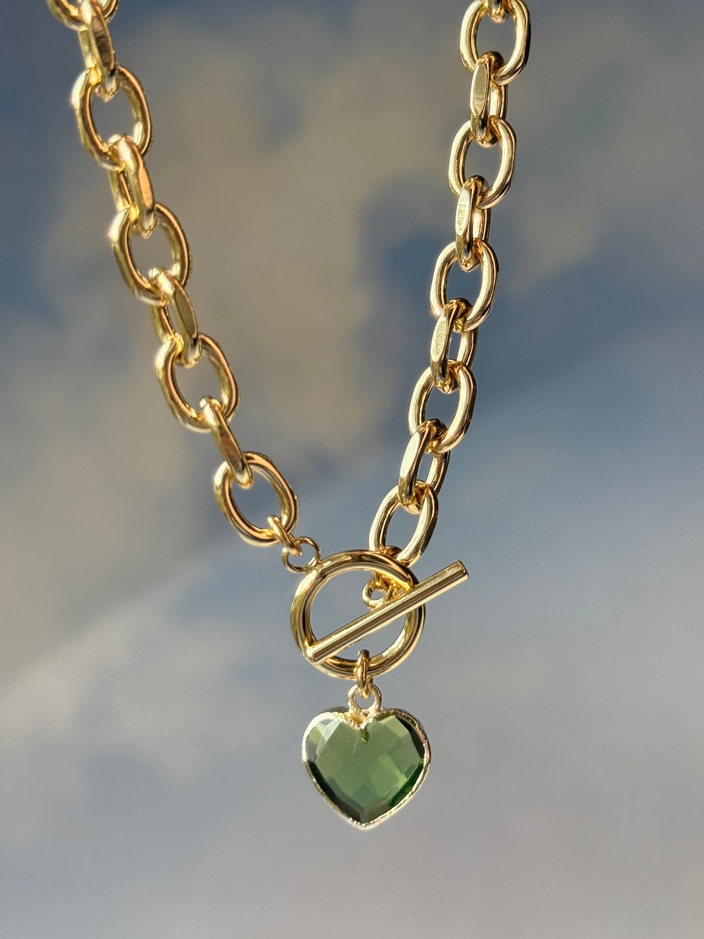 Cora Large Heart Toggle Necklace