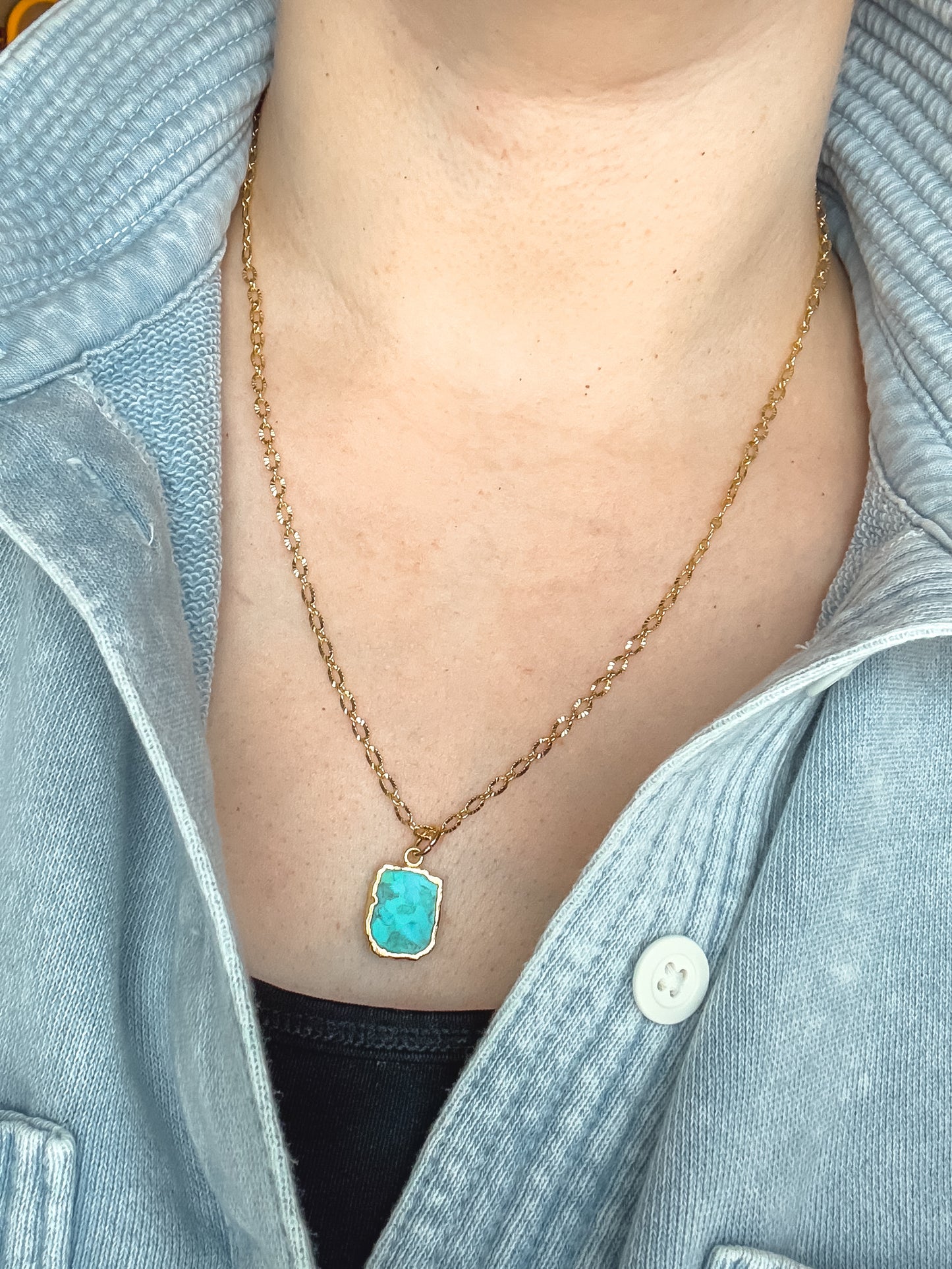 Turquoise Pendant Necklace - Layer It Jewelry