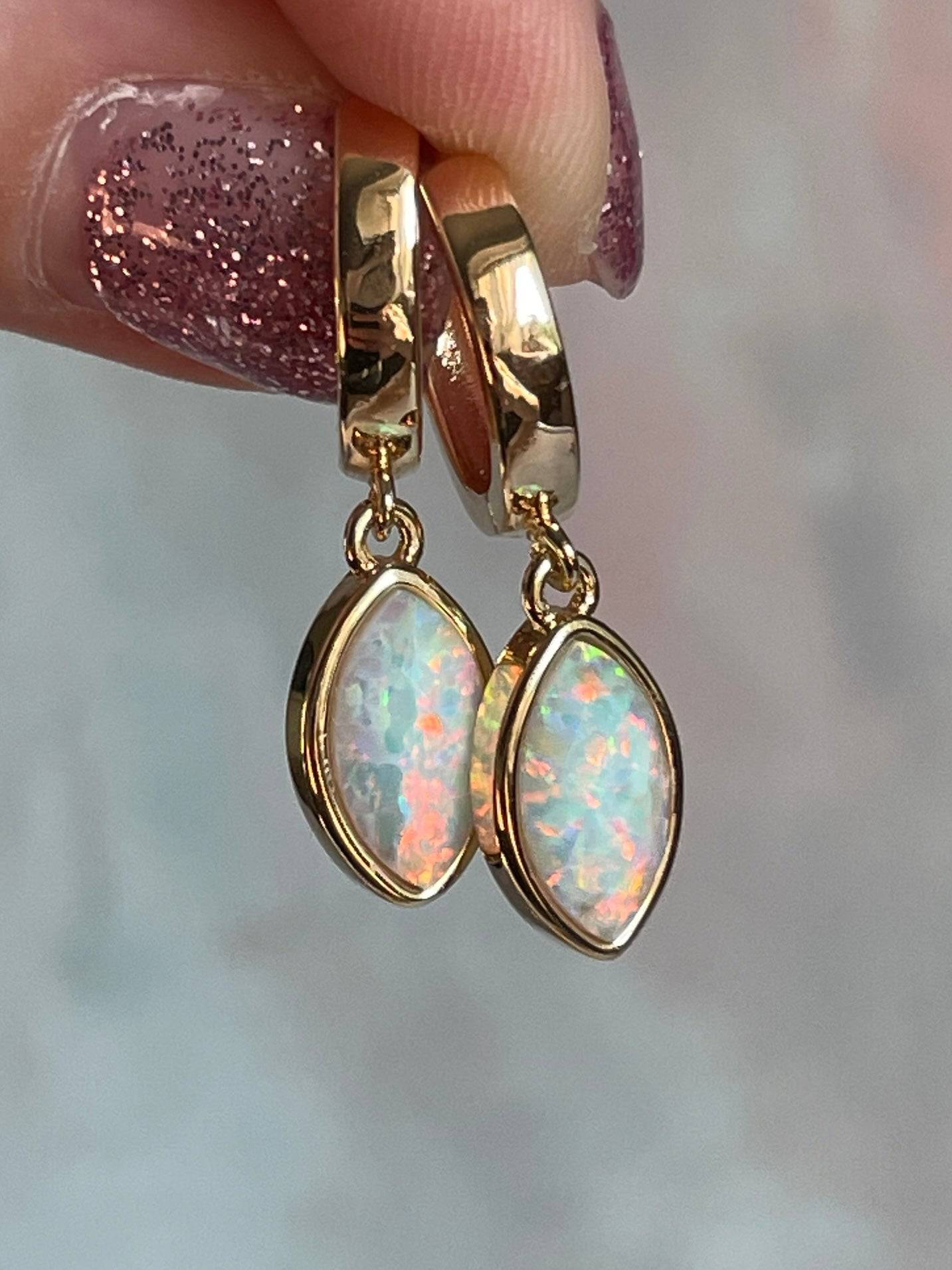 Opal Huggies - Layer It Jewelry