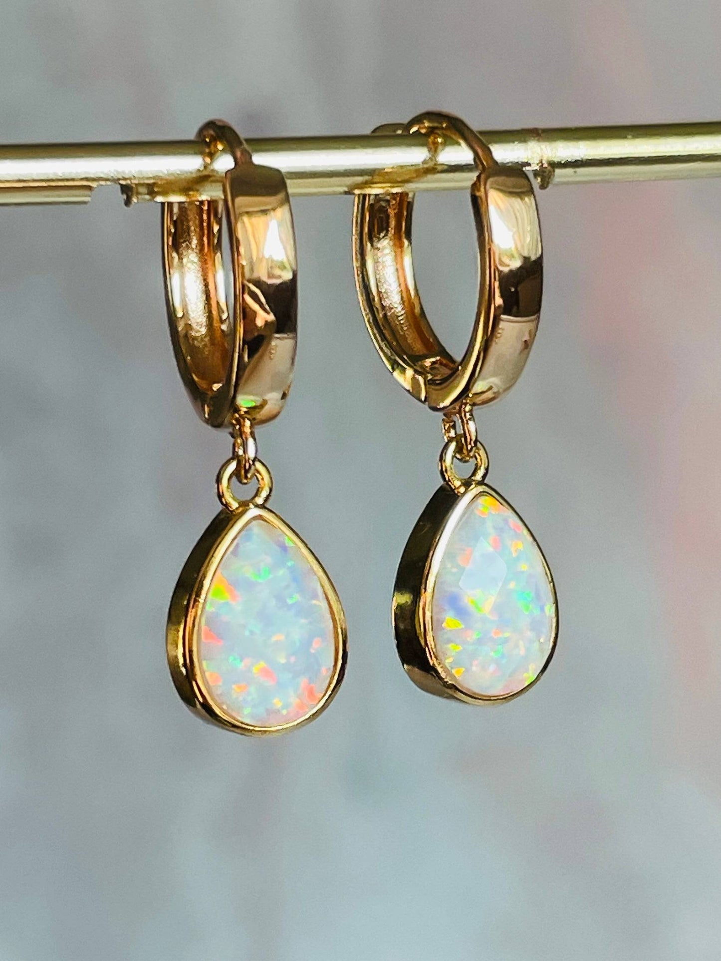 Opal Huggies - Layer It Jewelry