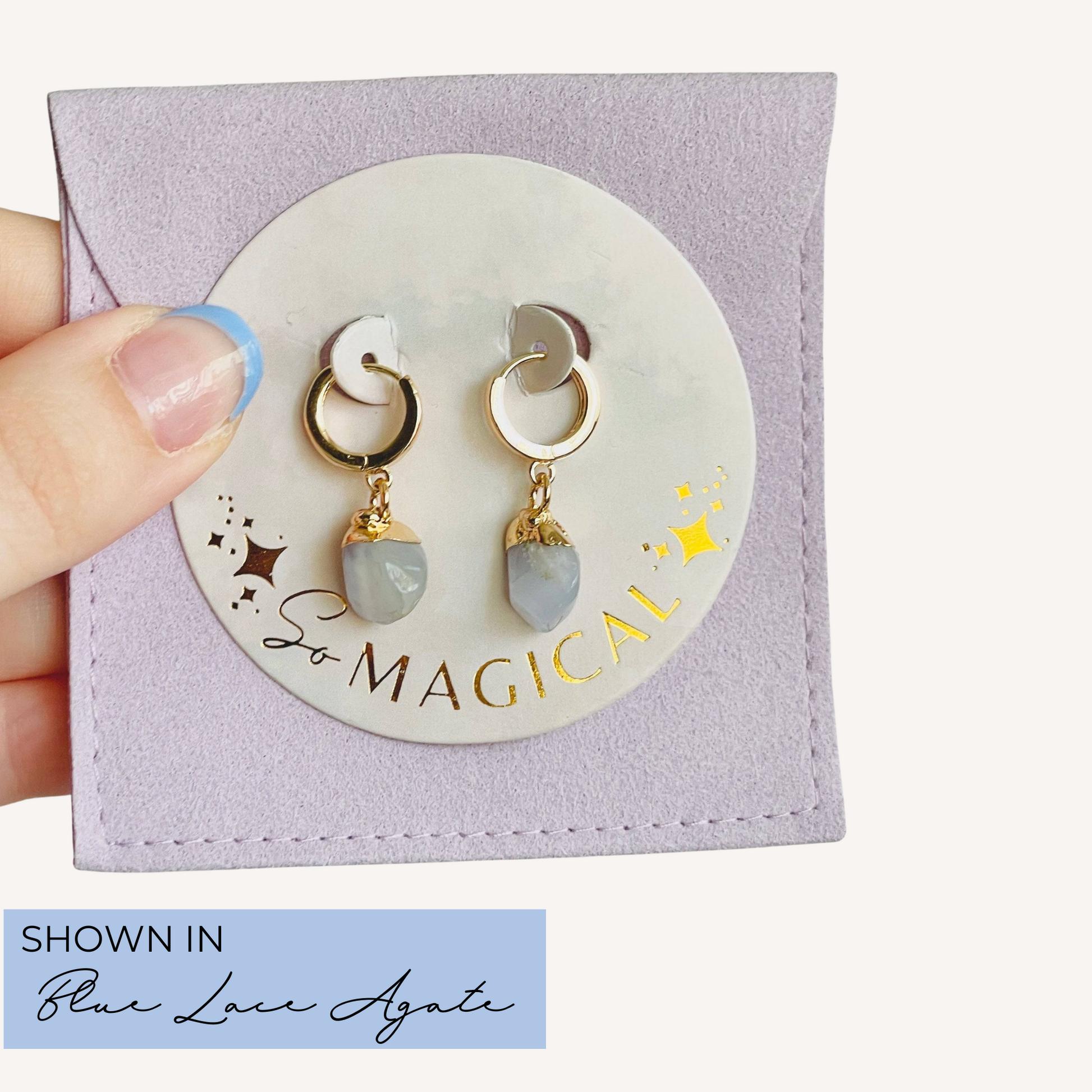 Rough Gemstone Huggies