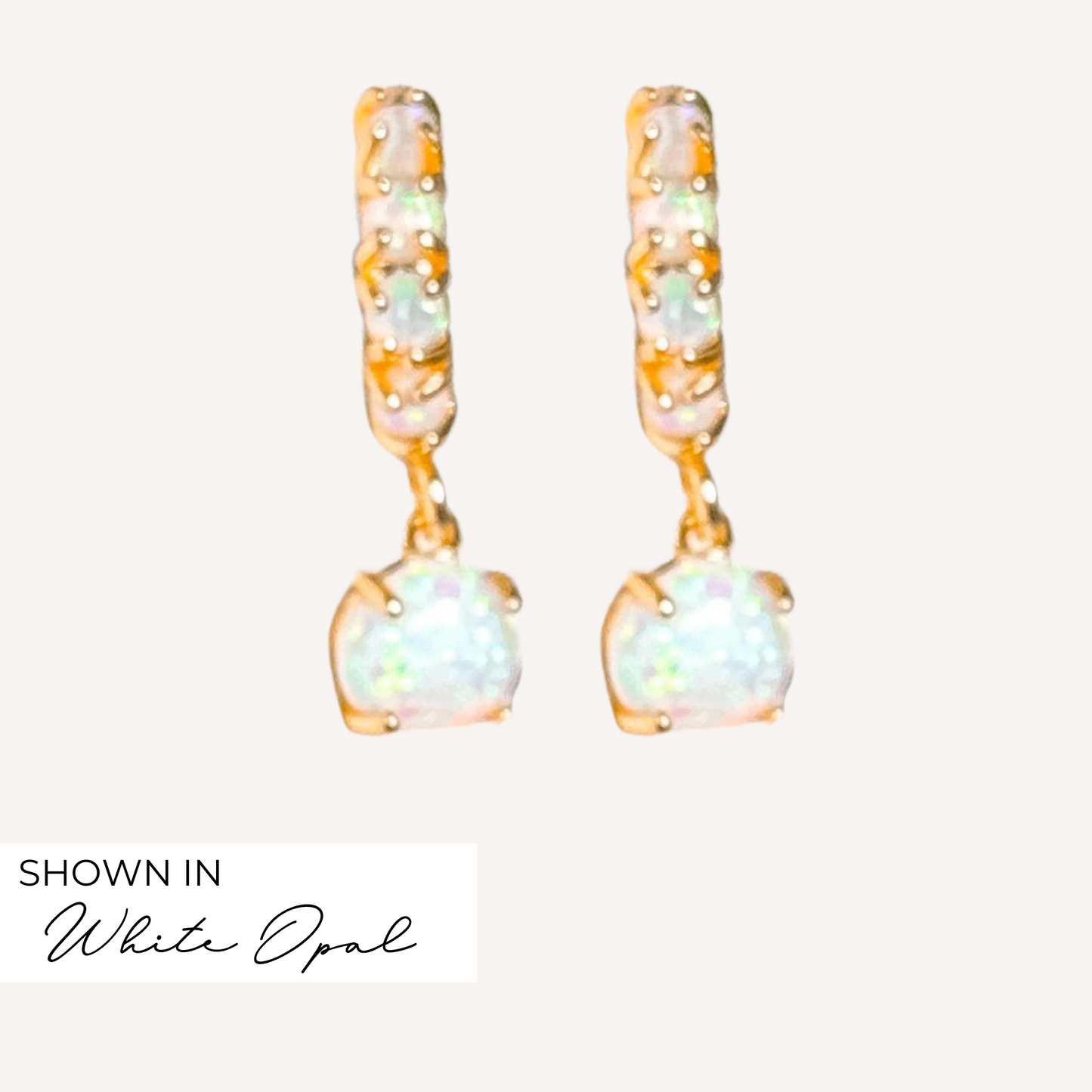Opal Huggies with Charm