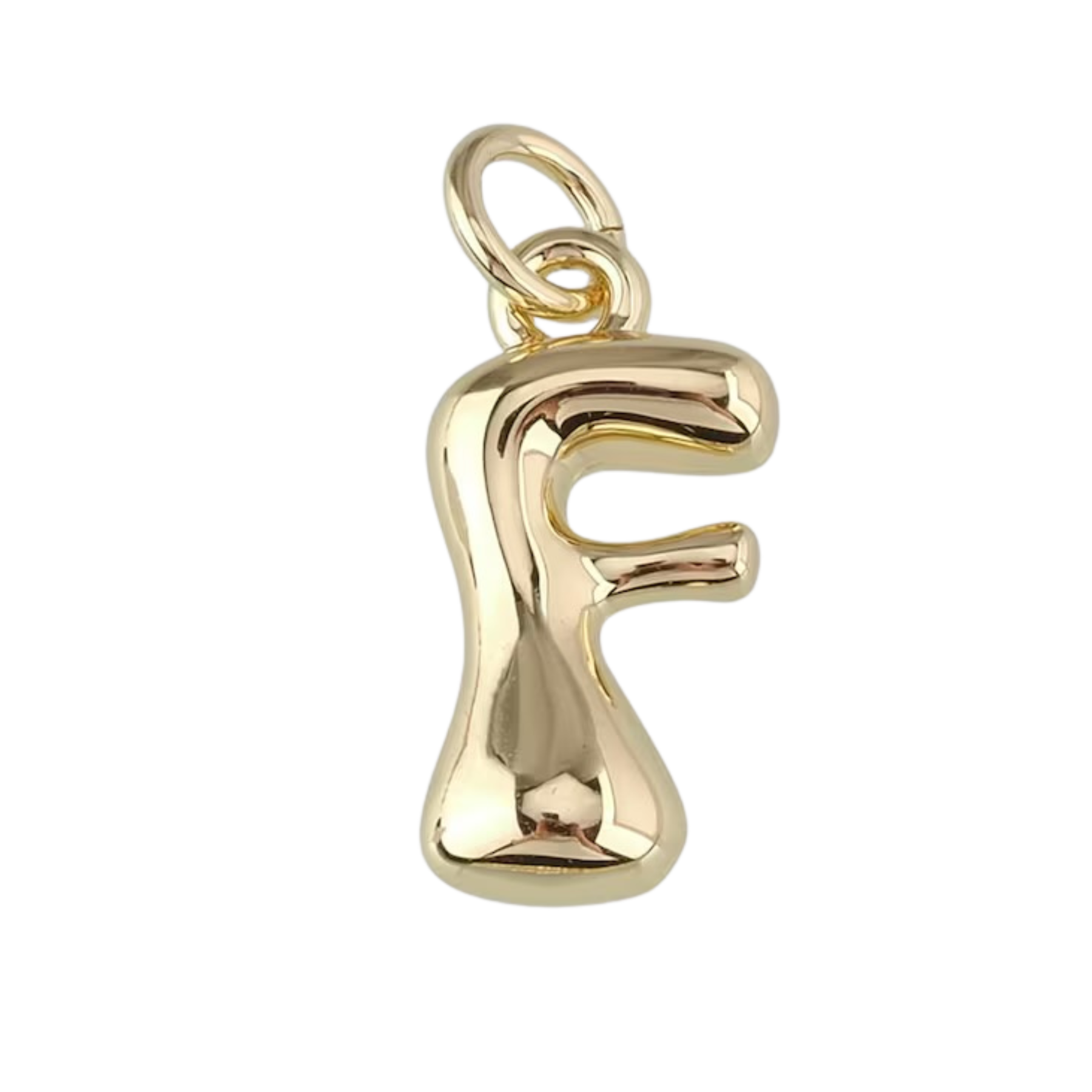 Gold Bubble Letter Charm - Layer It Jewelry