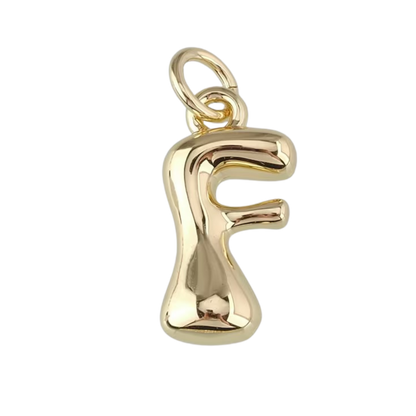Gold Bubble Letter Charm - Layer It Jewelry