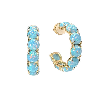 The Blue Opal Hoops