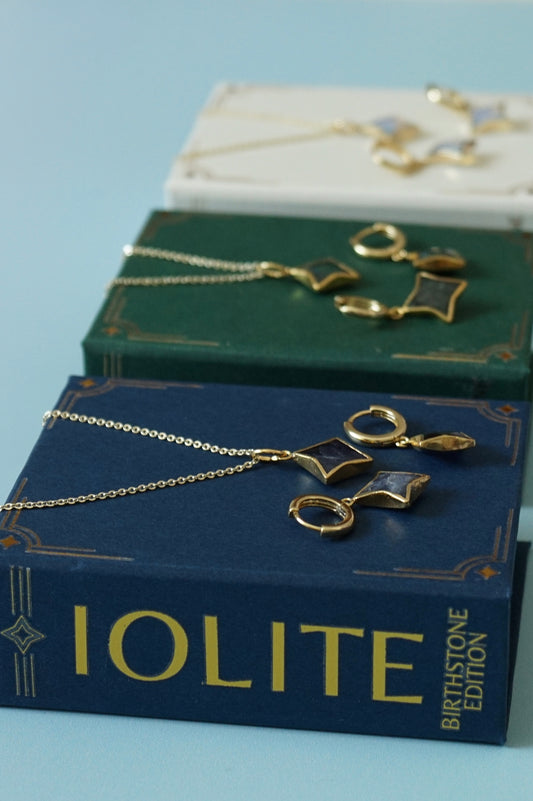 Stella Birthstone Jewelry Set – Star Necklace & Huggie Earrings | Birthstone Gift Set