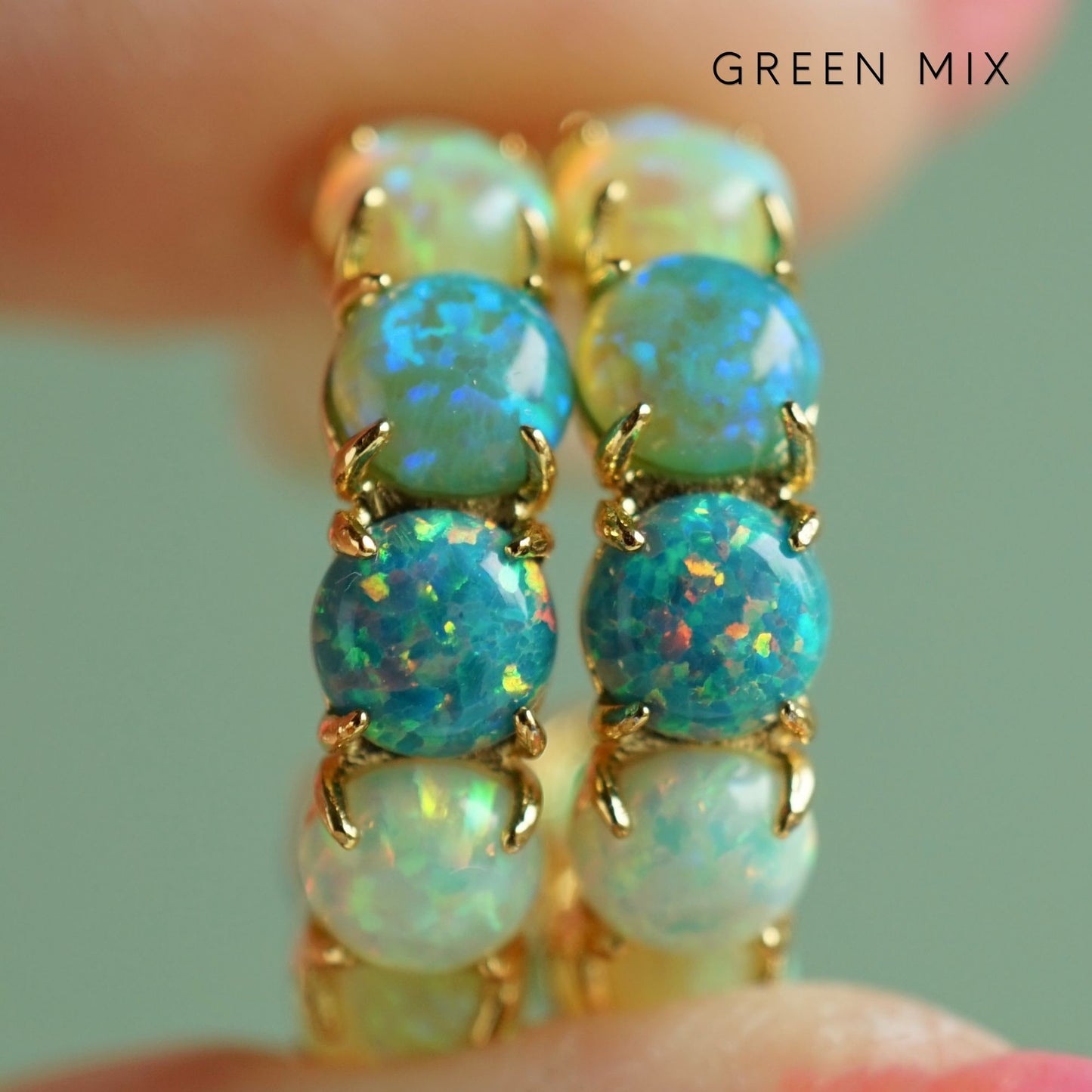 The Green Lab Opal Hoops