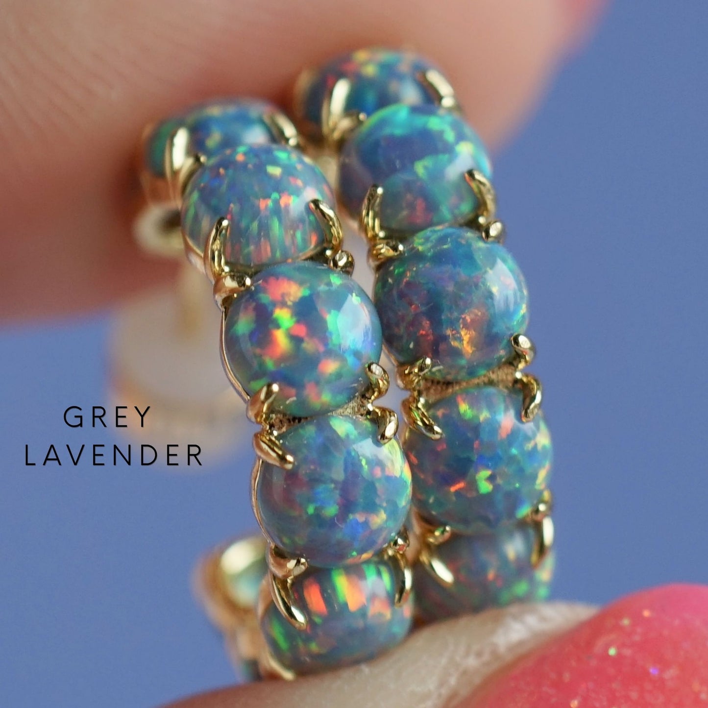 The Purple Lab Opal Hoops