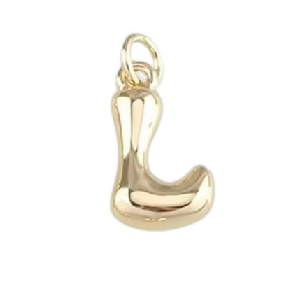 Gold Bubble Letter Charm - Layer It Jewelry