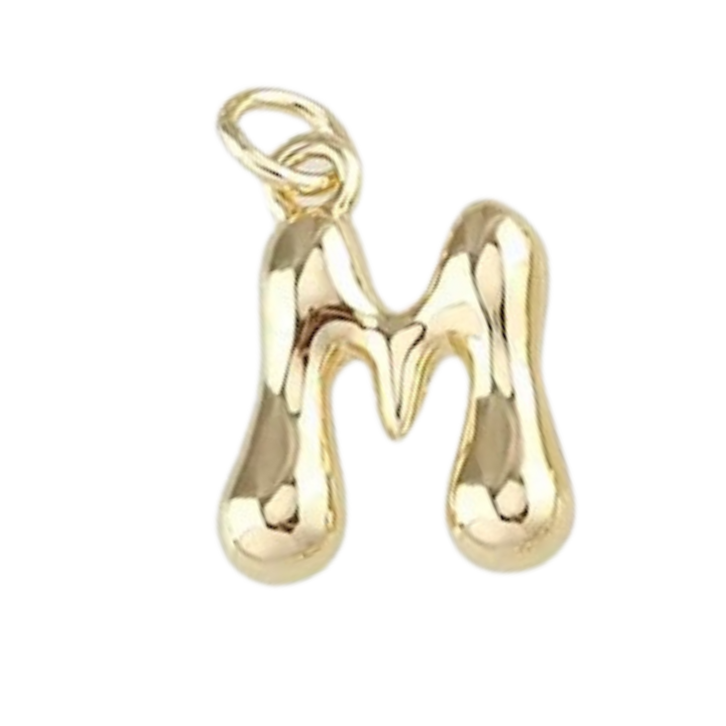 Gold Bubble Letter Charm - Layer It Jewelry