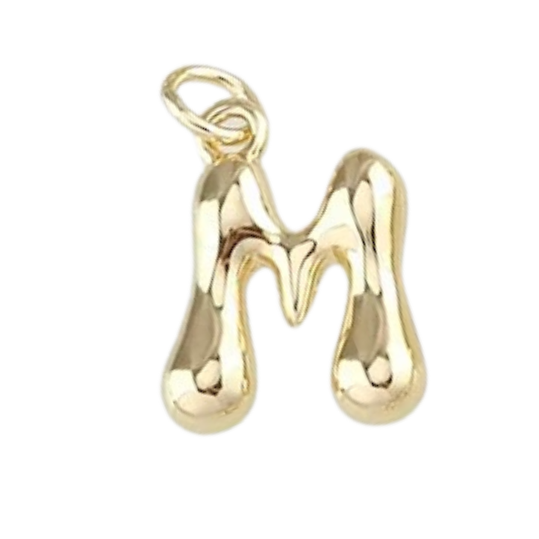 Gold Bubble Letter Charm - Layer It Jewelry