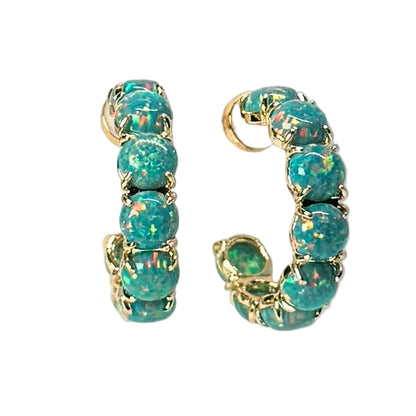 The Green Opal Hoops