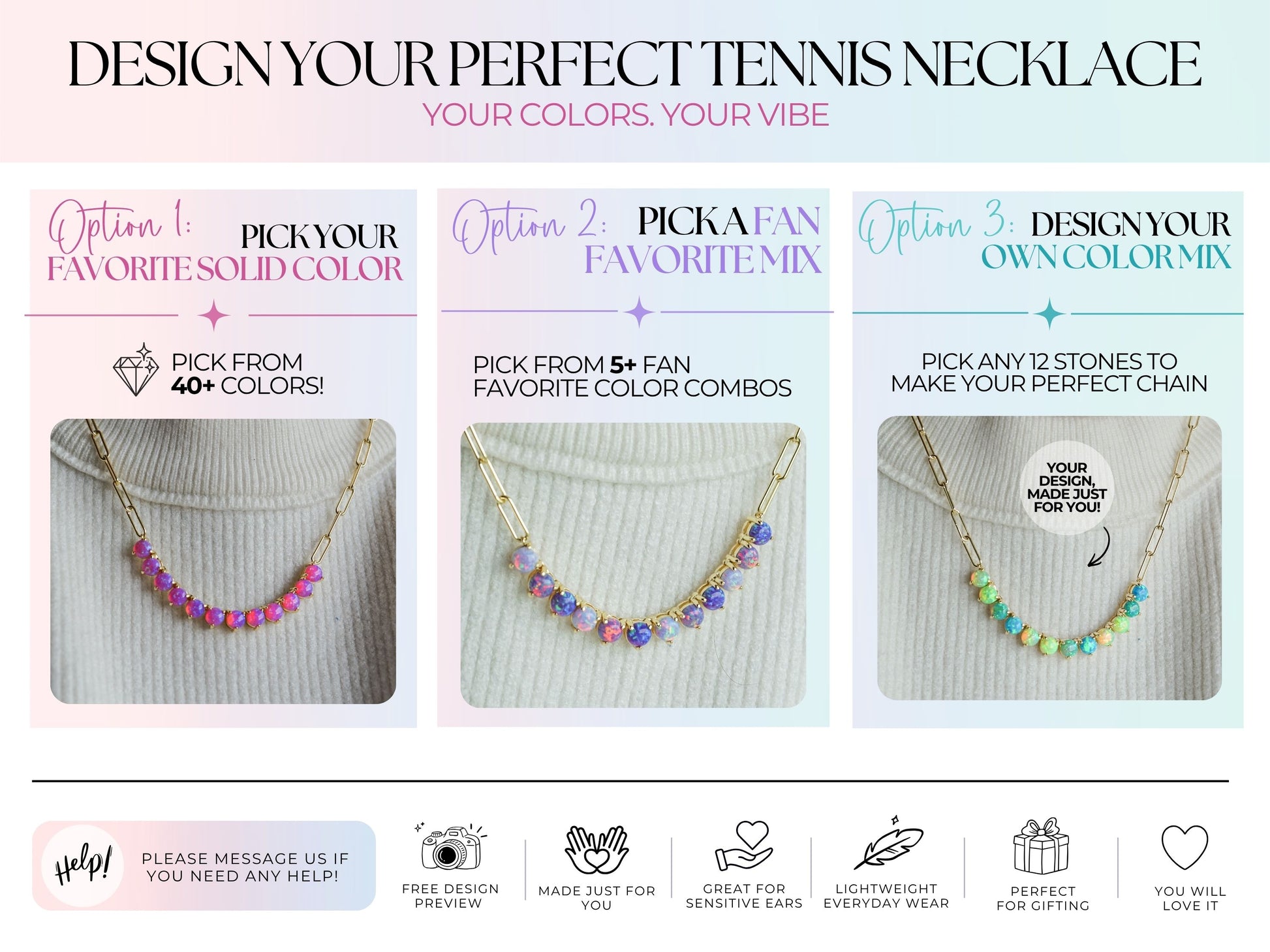 The Opal Tennis Chain - Layer It Jewelry