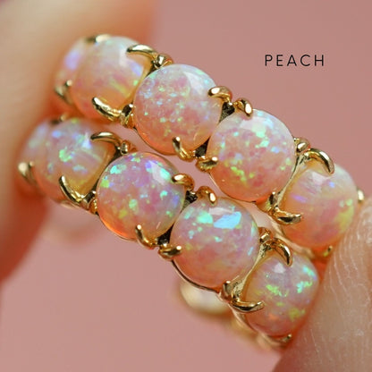 Colorful Lab Opal Hoop Earrings | Available in 40+ Colors