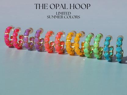 Neon Lab Opal Hoops - Layer It Jewelry