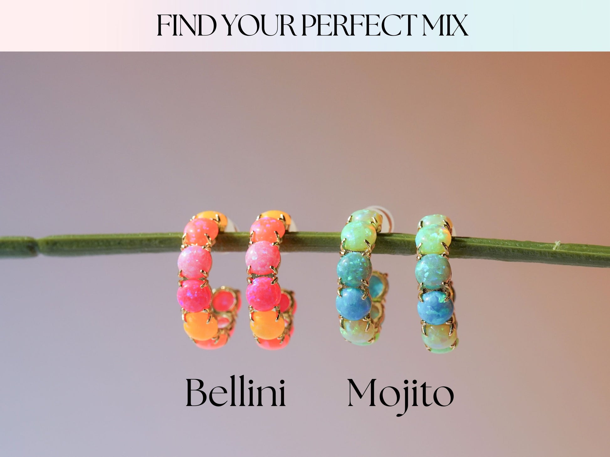 Neon Lab Opal Hoops - Layer It Jewelry