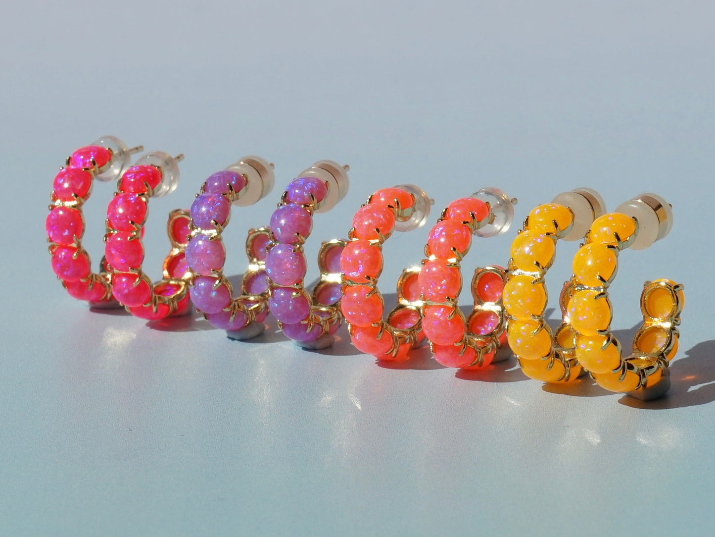 Neon Lab Opal Hoops - Layer It Jewelry