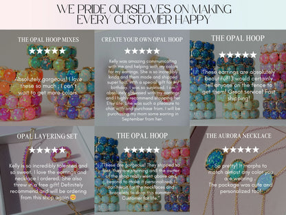Neon Lab Opal Hoops - Layer It Jewelry