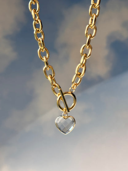 Cora Large Heart Toggle Necklace
