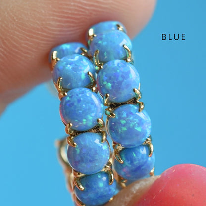 The Blue Lab Opal Hoops