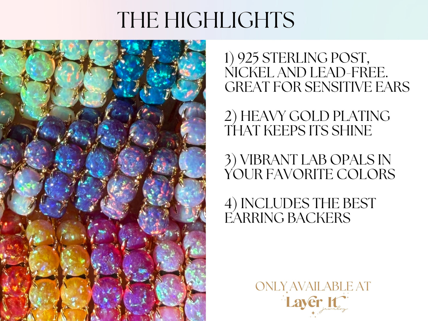 Neon Lab Opal Hoops - Layer It Jewelry