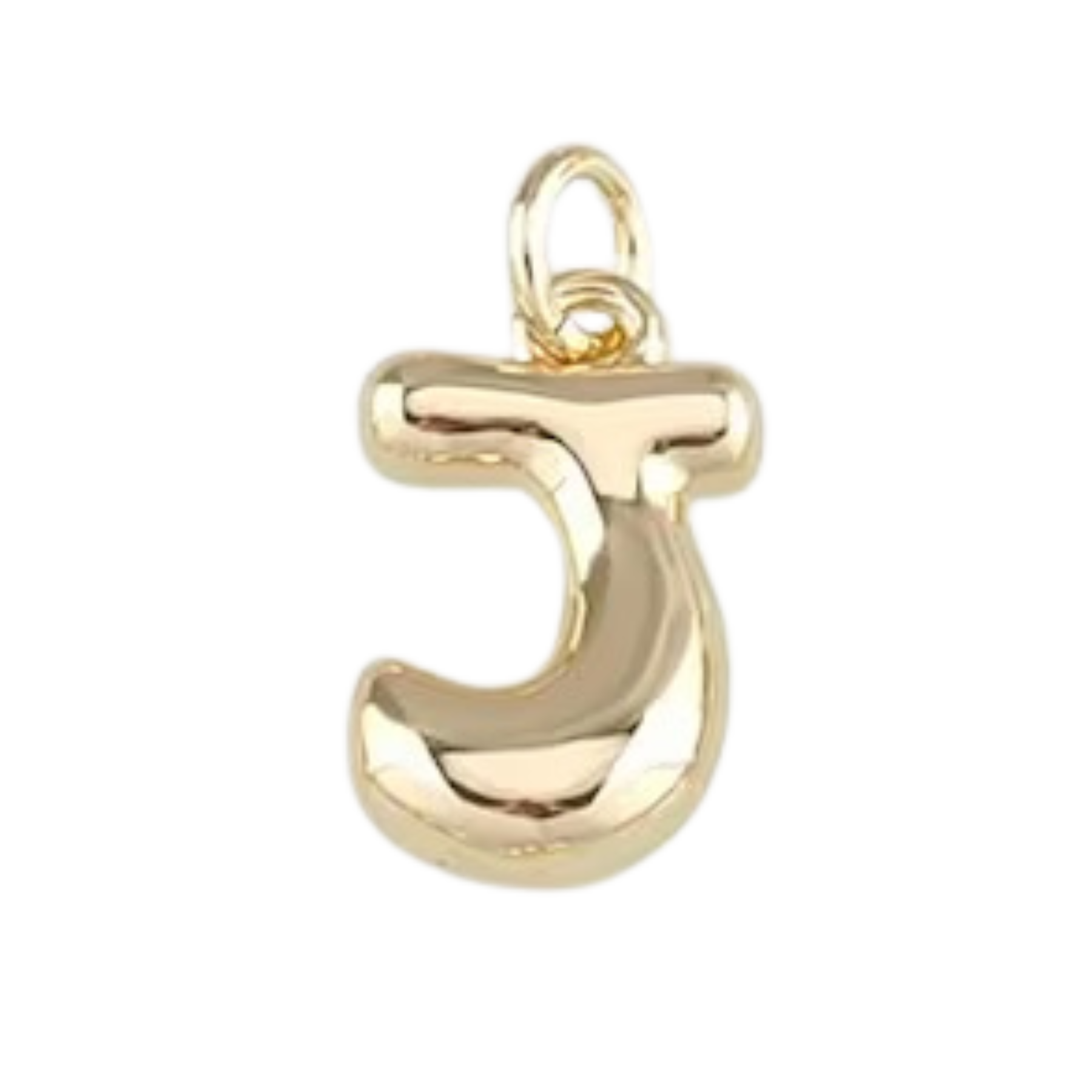 Gold Bubble Letter Charm - Layer It Jewelry