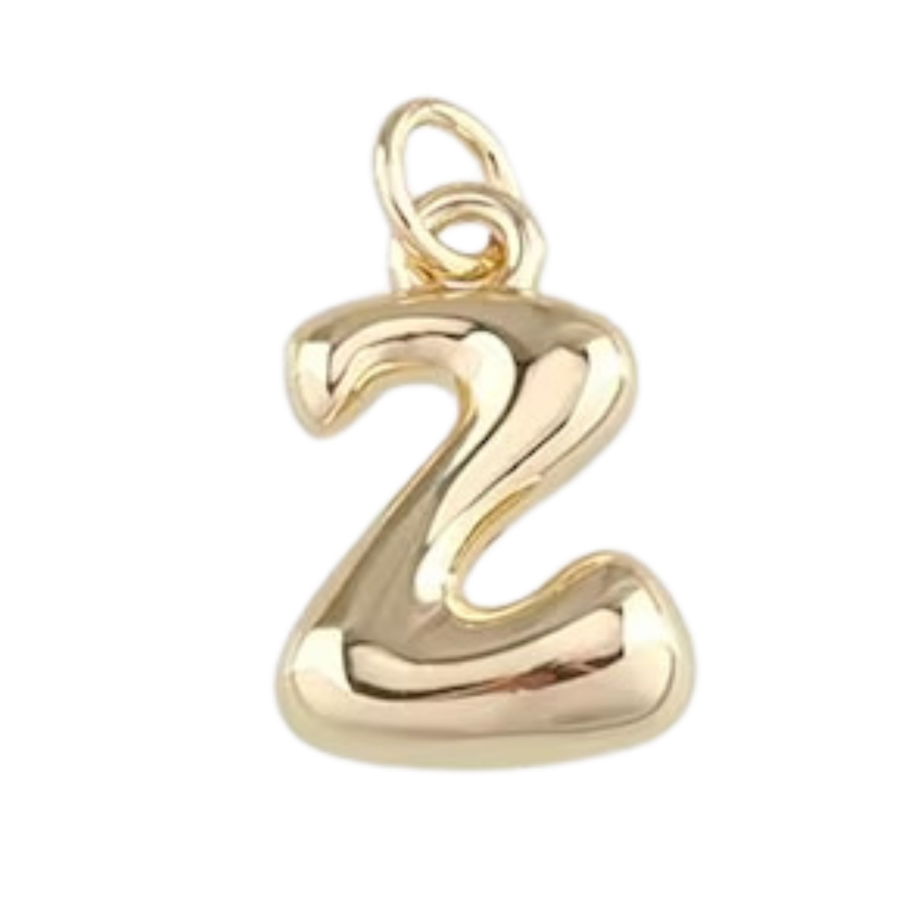 Gold Bubble Letter Charm - Layer It Jewelry