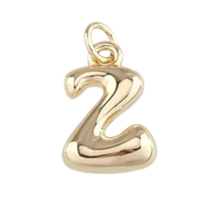 Gold Bubble Letter Charm - Layer It Jewelry