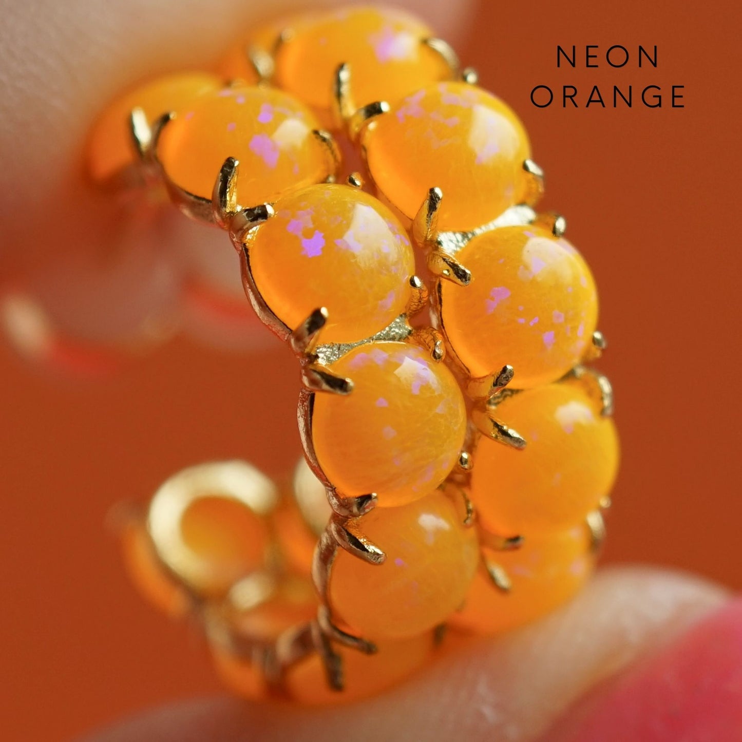 The Yellow & Orange Lab Opal Hoops