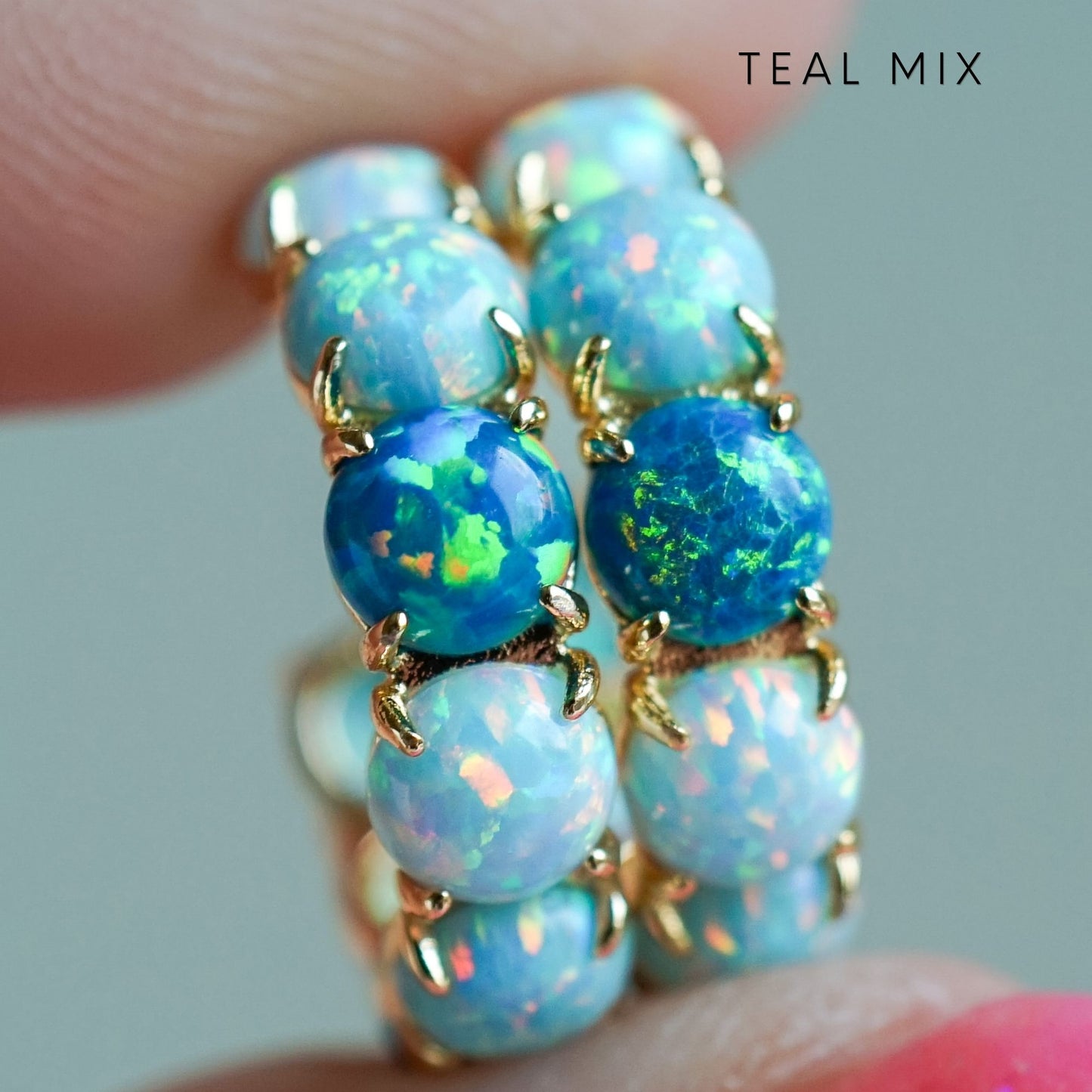 The Green Lab Opal Hoops