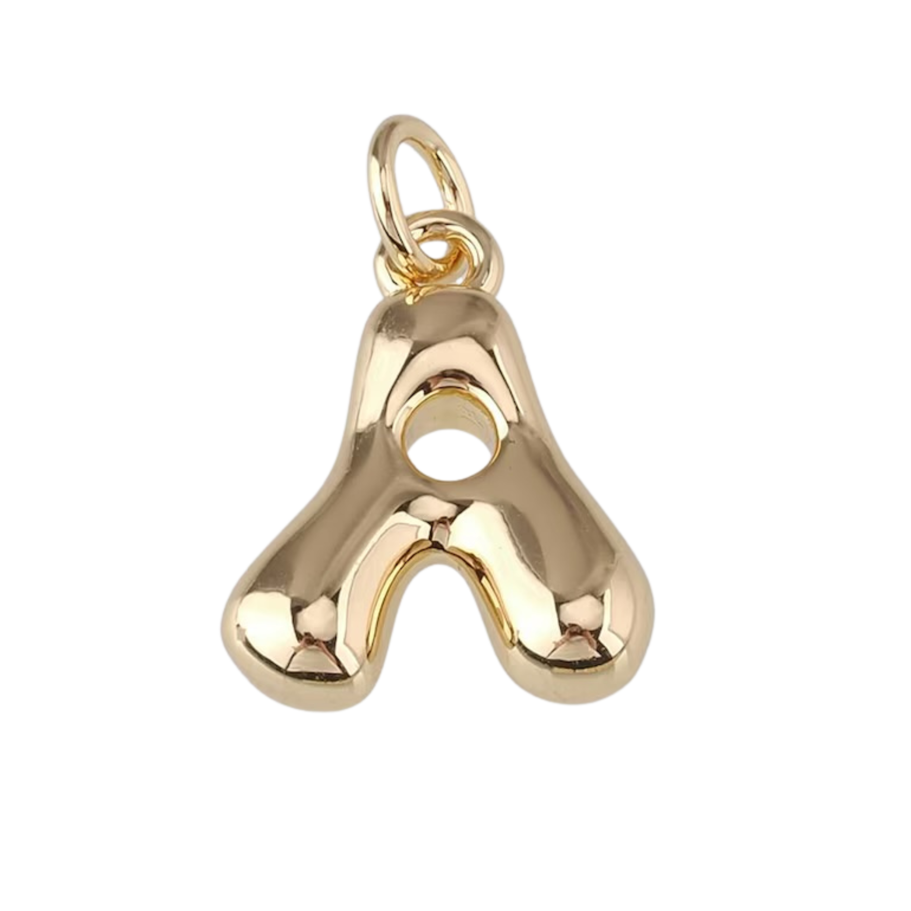 Gold Bubble Letter Charm - Layer It Jewelry