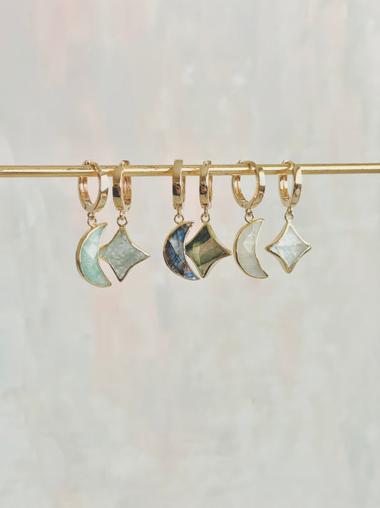 Stella & Thea Earrings – A Celestial Duo✨🌙