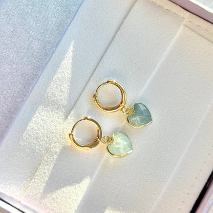 Heart Gemstone Huggies - Birthstones - Layer It Jewelry
