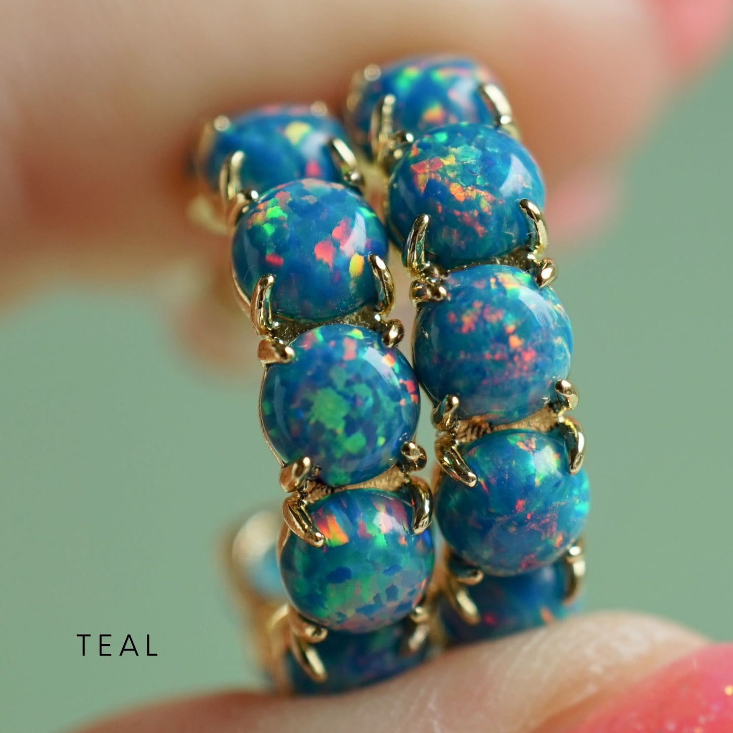 The Green Lab Opal Hoops