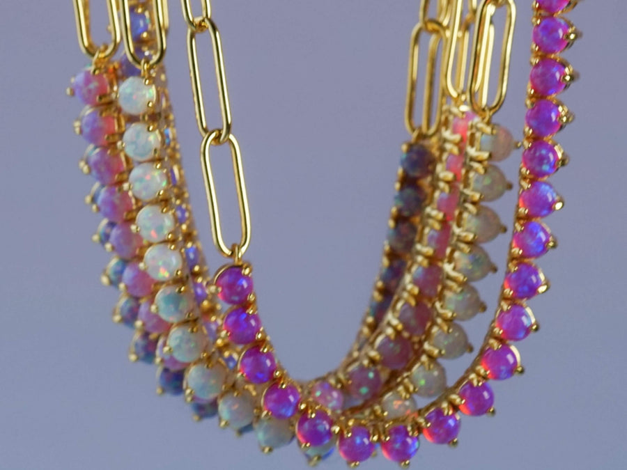 The Mini Lab Opal Vermeil Tennis Chain