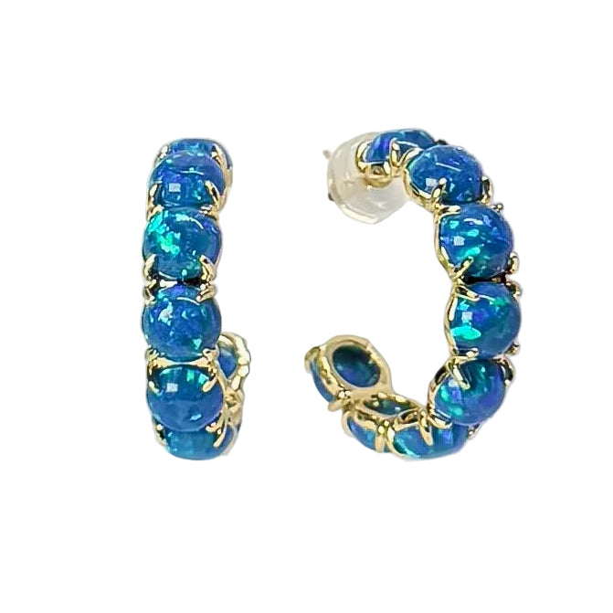 The Blue Opal Hoops