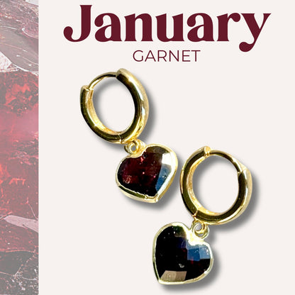 (Test) The Cora Heart Gemstone Huggies - Birthstones - Layer It Jewelry